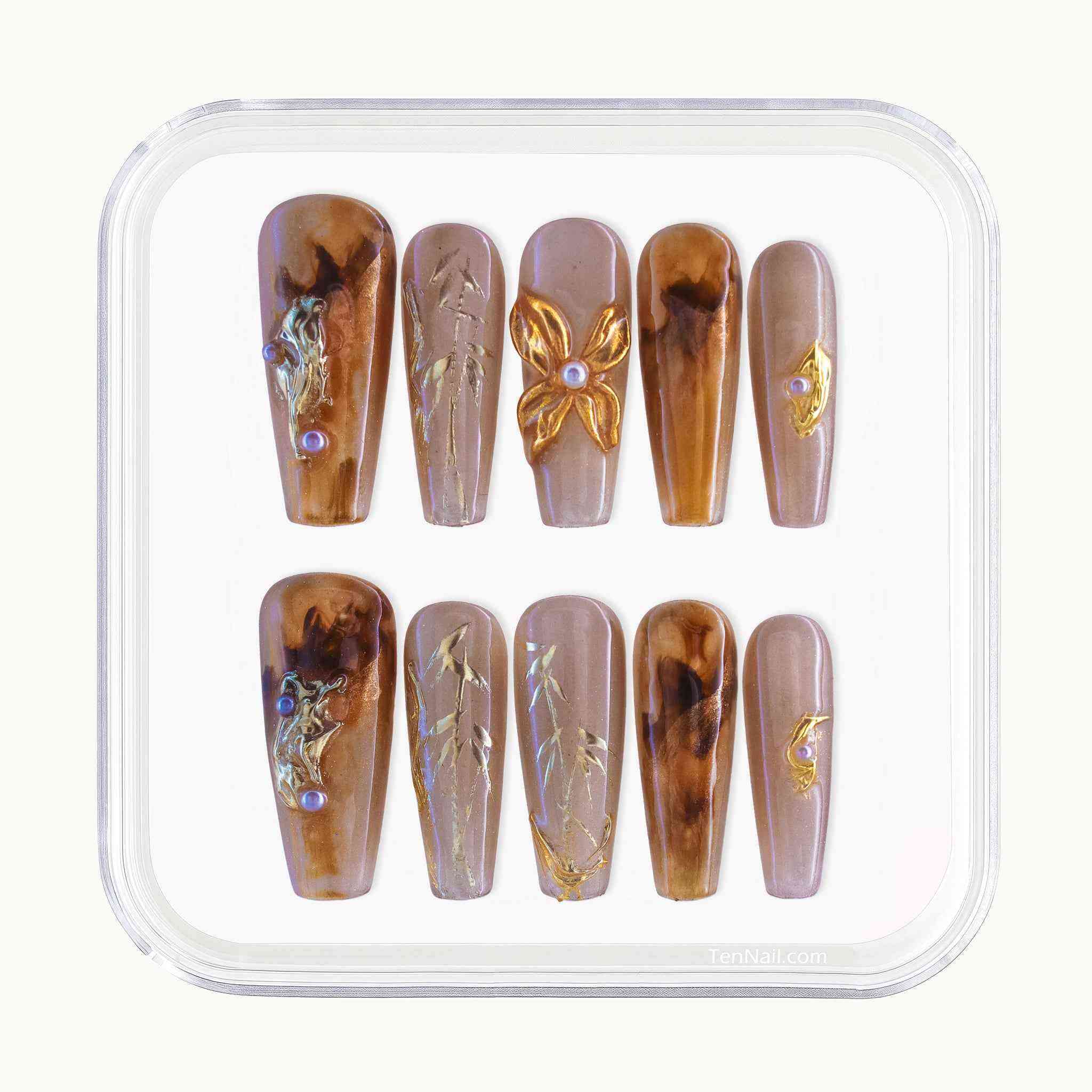 Maillard Bamboo reusable Press on nails by Tennail